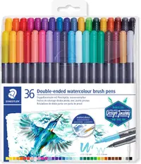 Carioci acuarele Staedtler - 36 de culori, cu doua varfuri