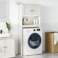 vidaXL Dulap pentru mașina de spălat cu raft VIGO Alb și Alb Antic