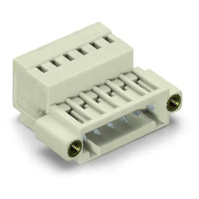 1-conductor male connector; 100% protected against mismating; Threaded flange; 1.5 mm²; Pin spacing 3.5 mm; 12-pole; 1,50 mm²; light gray