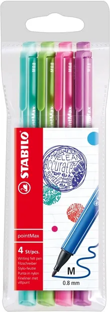 Pixuri marcatoare Stabilo pointMax - 4 culori