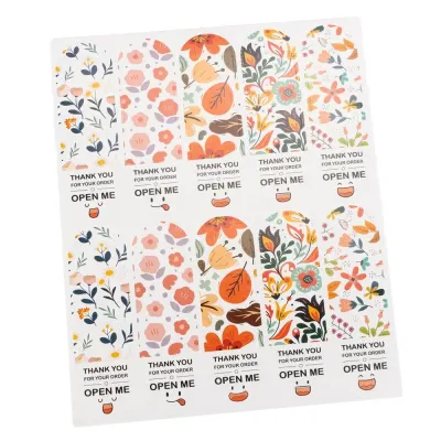 Stickere lungi ovale cu mesaj Thank you - model 1 (set 100 buc) - Default Title