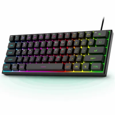Tastatura Gaming 60% RGB TS91 Timebox, Compacta PC Laptop, Waterproof, Negru - Default Title