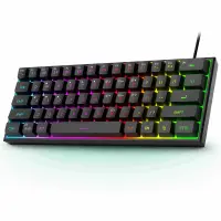 Tastatura Gaming 60% RGB TS91 Timebox, Compacta PC Laptop, Waterproof, Negru - Default Title