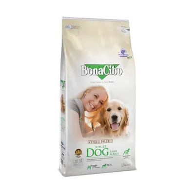 BonaCibo Adult LambRice, hrana uscata pentru caini,15 kg
