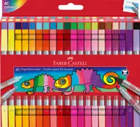 Carioci cu 2 varfuri, 40 culori/set, Faber-Castell