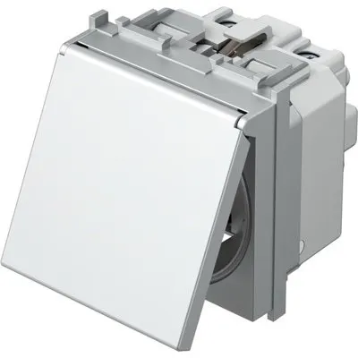Modul Priza SCHUKO+capac 1P 16A ST IP20 argint, TEM Modul TEM-VM11SS-B