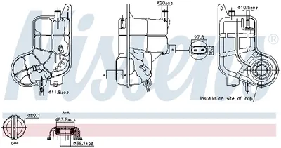 Vas expansiune cu capac, cu senzor nivel potrivit AUDI A6 ALLROAD C6, A6 C6 05.04-08.11