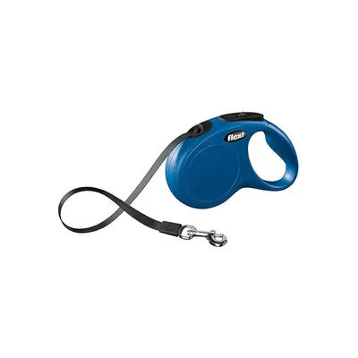 Lesa retractabila Flexi, albastra, pentru caini cu greutate de pana la 15 kg, lungime 5 m