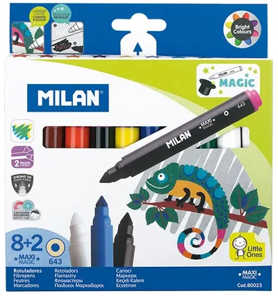 Set carioci Milan - Maxi Magic, 8 + 2 culori