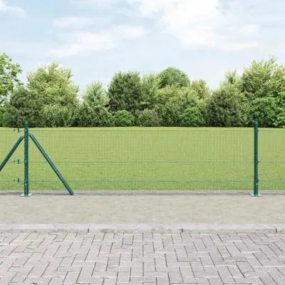 vidaXL Plasă de Sârmă Sudată cu Bază din Beton 100 x 0,6 m Verde Plasă