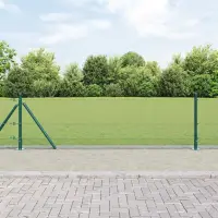 vidaXL Plasă de Sârmă Sudată cu Bază din Beton 100 x 0,6 m Verde Plasă
