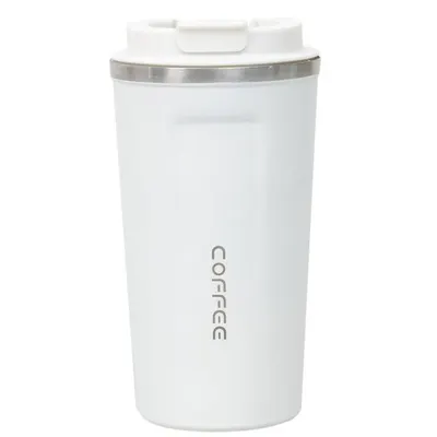 Termos cu Interior din Inox, Capacitate 380 ml, Indicator Temperatura, Alb