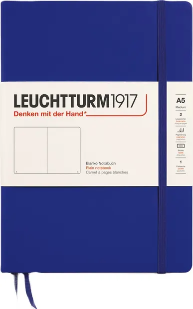 Caiet Leuchtturm1917 New Colours - A5, pagini albe, Ink, copertă tare