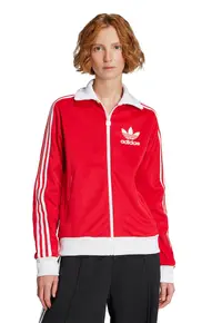 Bluza de trening cu fermoar si detaliu logo Heritage - Alb/Rosu vermillion