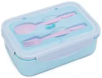Cutie pentru alimente YOLO - Cu ustensile, albastru