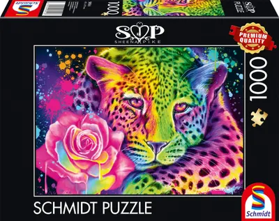 Puzzle Schmidt din 1000 de piese - Leopard neon