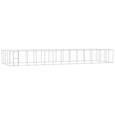 vidaXL Padoc pentru câini de exterior, 53,24 m², oțel galvanizat