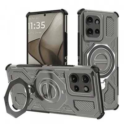 Husa pentru Motorola Edge 50, Techsuit, Carbon Shield Pro, Fumurie
