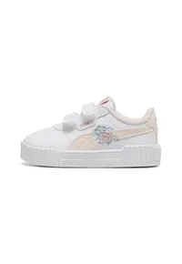 Pantofi sport Carina 3.0 cu velcro si broderie florala - Piersica/Alb optic/Roz pal