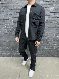 Trening Relaxed Fit Zippers Black Tras192(006) (mărime: S)