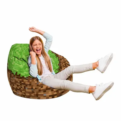 Fotoliu Puf Bean Bag tip Para L Minecraft iarba pamant