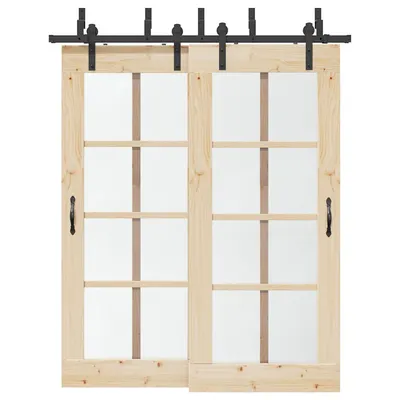 Gossi set feronerie pentru usa glisanta, negru, 183 cm, otel