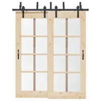 Gossi set feronerie pentru usa glisanta, negru, 183 cm, otel