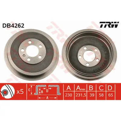 Tambur frana TRW DB4262