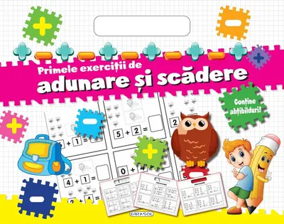 Bloc cu abțibilduri - Primele exerciții de adunare și scădere - Paperback