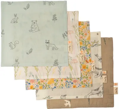 Set de prosoape pentru copii Cotton Hug - Multicolor, 30 х 30 cm, 5 buc.