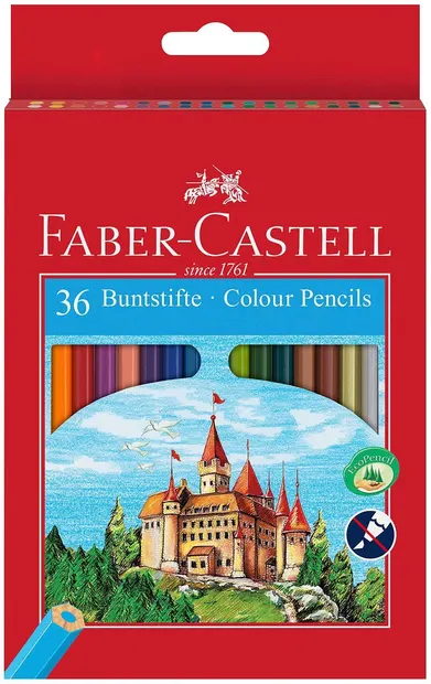 Set creioane colorate Faber-Castell - Castel, 36 bucăți
