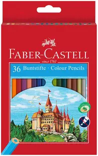 Set creioane colorate Faber-Castell - Castel, 36 bucăți
