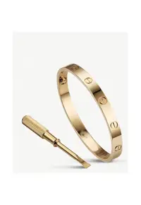 Bratara LOVE - aurie - otel inoxidabil - diametru interior 6cm