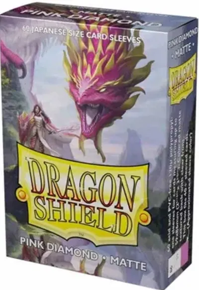 Protecții pentru cărți de joc Dragon Shield Diamond Sleeves - Small Matte Pink (60 buc.)