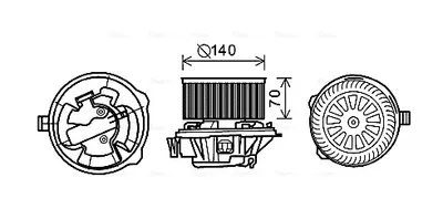 Ventilator habitaclu potrivit CITROEN C5 I, C5 I KOMBI 1.8-3.0 03.01-08.04