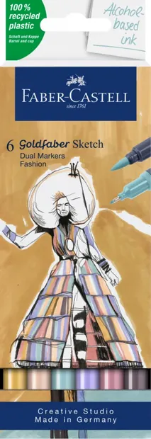 Set de markere Faber-Castell Goldfaber Sketch - Fashion, 6 culori