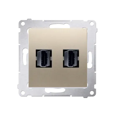 Priza dubla HDMI, gold mat metalic