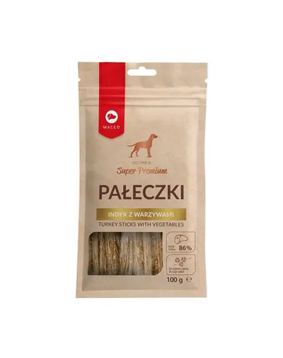MACED Super Premium Batoane moi pentru caini, curcan si legume 100 g