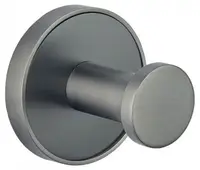 Agățătoare de perete simplă Inter Ceramic - Lusso, Ø5 х 4.15 cm, Gun Grey