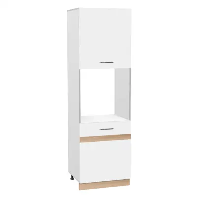 Soldat 60 cu gol cuptor YANA, 2 usi, corp alb, fronturi alb + sonoma, 60x60x200 cm