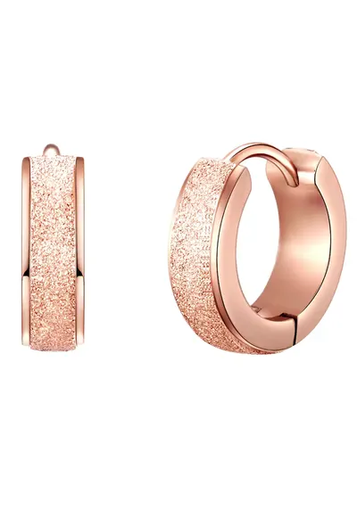 Cercei placati cu aur de 14K - din otel inoxidabil - Auriu rose