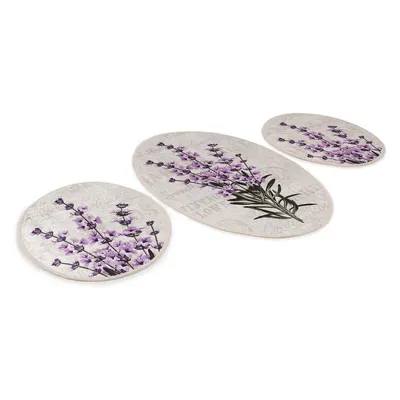 Covorașe de baie mov-bej 3 buc. 60x100 cm Lavender – Foutastic