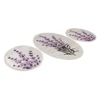 Covorașe de baie mov-bej 3 buc. 60x100 cm Lavender – Foutastic
