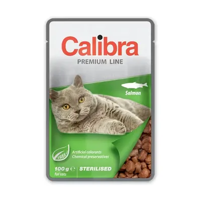 Hrana umeda pisici, Calibra Cat Pouch Premium Adult Sterilized Salmon, 100 g