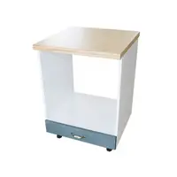 Corp pentru cuptor incorporabil cu sertar Zebra, Alb/MDF Albastru, cu blat artar, 60 x 85 x 60 cm