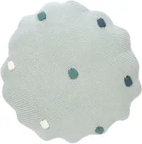 Pernă tricotată Lassig - Dots, 25 x 25 cm, mentă