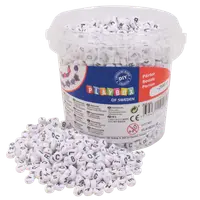 Set 2500 de margele rotunde plate de insirat cu litere, diametru 7.5 mm