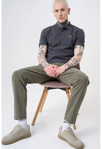 Tricou polo din bumbac Housemark - Gri antracit