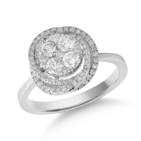 Inel din aur alb de18K cu diamante de 0.65ct