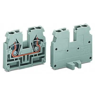 2-conductor end terminal block; without push-buttons; with fixing flange M3; for screw or similar mounting types; Fixing hole 3.2 mm Ø; 2.5 mm²; CAGE CLAMP®; 2,50 mm²; light gray